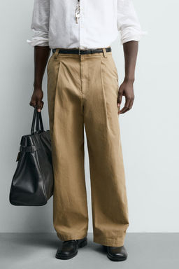 BARREL FIT PLEATED TROUSERS - Zara фото 19