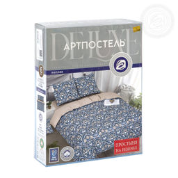 Постельное белье Ар-Деко с простынью на резинке (поплин DE LUXE) Евро/Пододеяльник: 1 шт. - 215*200; Простыня на резинке: 1 шт. - 200*180; Наволочка: 2 шт. - 70*70; DE LUXE с простынью на резинке - Артпостель фото 5