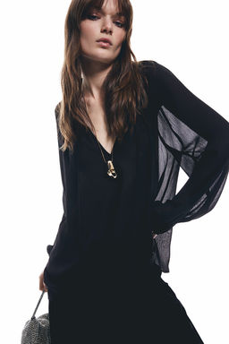 Blusa de gasa efecto arrugado - H&m фото 3