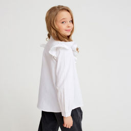 Блузка для девочки MINAKU: Cotton collection, белая, рост 152 см