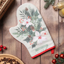 Варежка-прихватка Доляна Снегирь 20х28 см, 35% хл, 65% пэ, ватин 250 г/м2