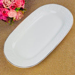 Овальное блюдо 35см БЕЛАЯ РОЗА в под.уп. Фарфор арт.109-154 (LENARDI)