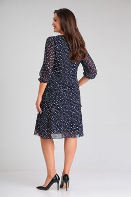 Платье AMORI 9754 шифон тёно-синий  фото 2