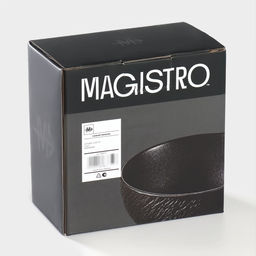 Салатники Magistro Lofty, 300 мл, d=12 см, набор 2 шт., фарфор, чёрные