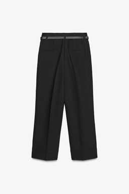 TURN-UP HEM TROUSERS WITH BELT