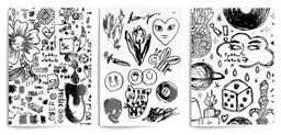 Тетрадь 96 л. А4 клетка, на скрепке, LOREX TATTOO офсет, мелованный картон, soft touch, выборочный УФ-лак, запечатка форзаца