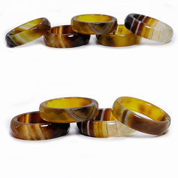 Кольцо из камня граненное Коричневый агат для счастья и благополучия размеры 16-19мм