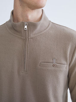 Fermuarl? Dik Yaka Erkek Sweatshirt