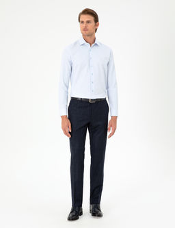 A__k Mavi Slim Fit Uzun Kollu G_mlek