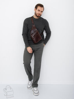 Рюкзак мужской кожаный 1772Z brown Zinimsk