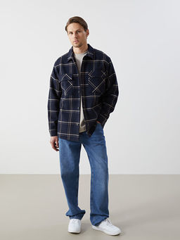 Regular Fit Uzun Kollu Ekose Erkek G?mlek Ceket