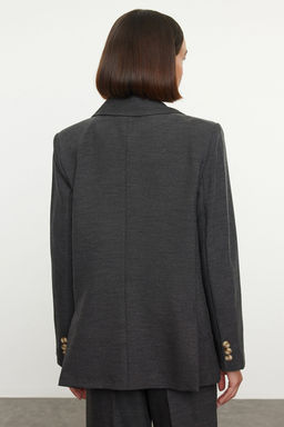 Limited Edition Siyah Poliviskon Basic Dokuma Blazer Ceket TWOAW23BC00132