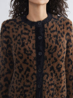 Leopar Desenli Kad?n Pel?? Triko H?rka