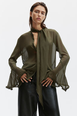 Blusa de gasa con lazada - H&m фото 2