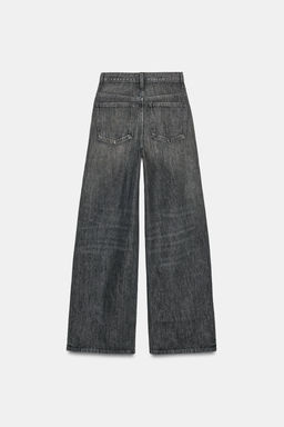 JEANS TRF WIDE LEG CINTURA CRUZADA TIRO ALTO / Negro - Zara фото 10