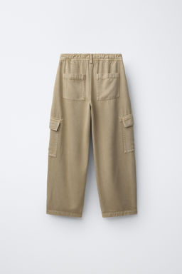 PANTAL?N FLUIDO CARGO BARREL / Beige - Zara фото 2
