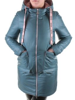 B19116 GRAY/GREEN Пальто демисезонное женское Aikesdfrs - Fashion фото 2