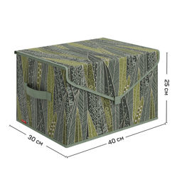 VAL GR-BOX-TM Короб стеллажный с крышкой, большой, 40*30*25 см, GREEN, шт