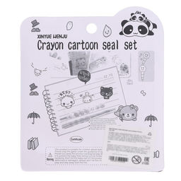 Набор для рисования: печать 3 шт., штемпельная подушка, карандаш 7 цветов, цвет голубой - Simaland фото 9