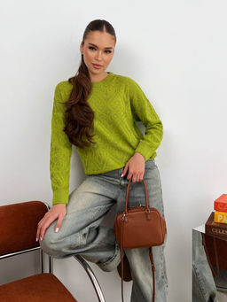 K13408 Джемпер (вязаный трикотаж) ЛАЙМ