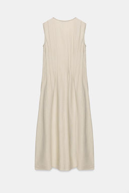 VESTIDO MIDI JARETAS CON LINO / Beige claro - Zara фото 9