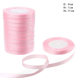 Лента атласная декоративная 10 штук набор 25ярд х 1см / 004 /уп 80/розовая - Галеонтрейд фото 4
