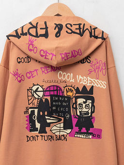 Kap??onlu Bask?l? Uzun Kollu Erkek ?ocuk Sweatshirt - Waikiki фото 3