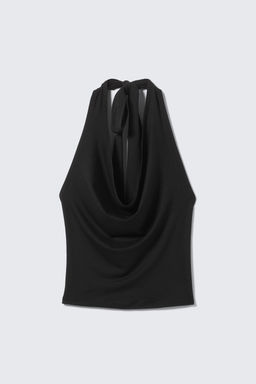 Top tipo halter con ca?da en cascada