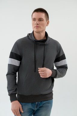 Толстовка мужская из футера Оскар темно-серый макси - Амадэль фото 2