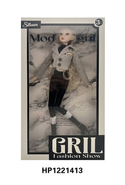 Коллекционная кукла 32см "Silvan. Girl" шарнирная (HP1221413) длинные волосы, ногти; в куртке, леггинсах, топе, гетрах и сапогах