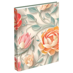 Тетрадь А4, 160л. на кольцах "Бумажные цветы", сменный блок (ТТ4к160_лм 62750, "BG") матов. ламинация
