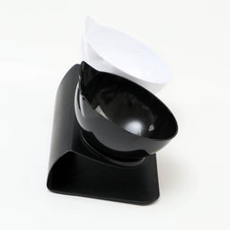 Миски пластиковые на чёрной подставке 27,5 х 14 х 15 см чёрная/белая - Пижон фото 3