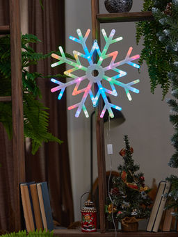 ULD-H4040-048/DTA RGB IP20 SNOWFLAKE Фигура светодиодная Снежинка, 40х40см. Подвесная. 48 светодиодов. RGB свет. Провод прозрачный. TM Uniel - Volpe фото 3