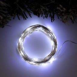 Гирлянда Нить 10 м роса, IP20, серебристая нить, 100 LED, свечение белое, 12 В