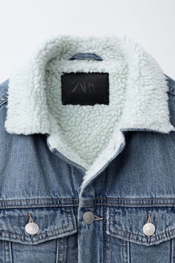 DENIM JACKET WITH FAUX SHEARLING - Zara фото 7