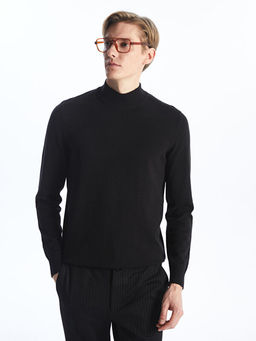 Yar?m Bal?k?? Yaka Erkek Triko Kazak