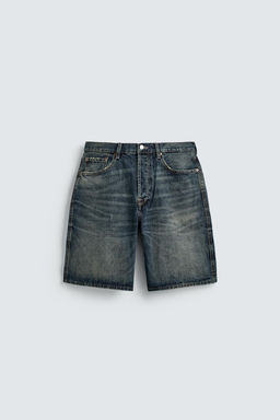 BERMUDA DENIM STRAIGHT FIT / Azul / Verde - Zara фото 8