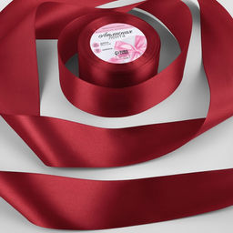 Лента атласная, 50 мм, 23±1 м, бордовая №48