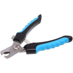 Цена за 2 шт. Когтерез для животных "ЗООУЛЬТРА", пружинный механизм, ручки прорезиненные - волна, цвет чёрный / голубой, 16см