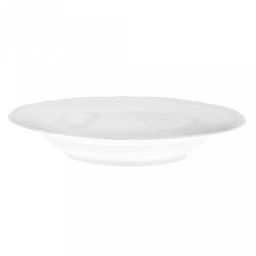 "Совершенство" Тарелка глубокая фарфоровая д204мм h33мм, 380мл, белый, рельефный декор, волнистый край (Китай)