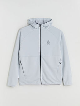 Erkek Real Madrid Bask?l? Fermuarl? Sweatshirt