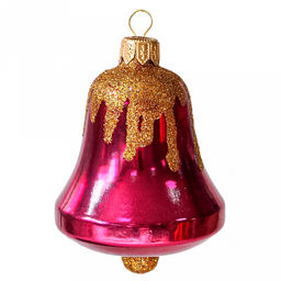 Елочная игрушка фигурка стеклянная "Колокольчик-4" д5,3см, h8,5см, ручная художественная роспись, подарочная упаковка (Россия)