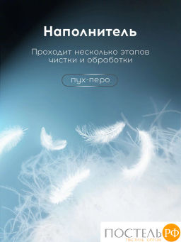 Подушка MEDSLEEP МУЛАРД M хлопок-тик/пух-перо, 1300г  фото 7