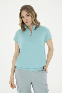 Женская базовая футболка светло-хаки с v-образным вырезом Неожиданная скидка в корзине - U.s. polo assn фото 3