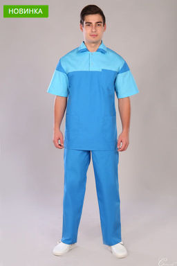 Костюм мужской 111 ТС. Цвет: васильковый и голубой - Стильб фото 3
