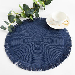 Цена за 2 шт. Салфетка сервировочная «Доляна. Бохо», синяя, d=38 см