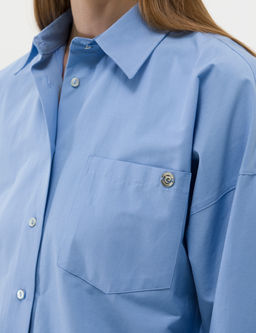 A__k Mavi Oversize Uzun Kollu G_mlek