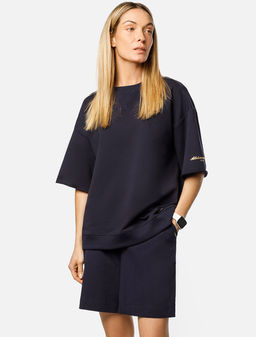 Футболка из футера двухнитки с эластаном VILATTE