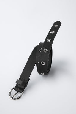 LEATHER EFFECT BELT WITH STAR EYELETS - Zara фото 8