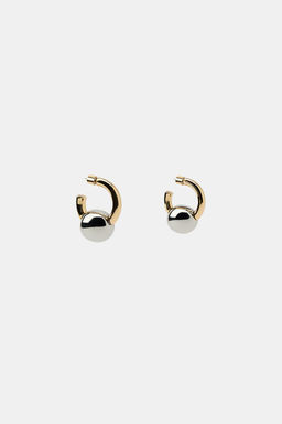 MISMATCHED HOOP AND BALL EARRINGS - Zara фото 5